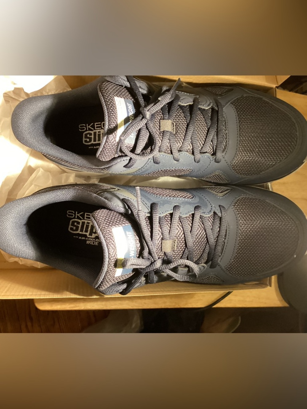 Skechers Track Ezra’l Mens 11.5 Wide Navy Sneakers Slip Ins No box - Picture 3 of 10